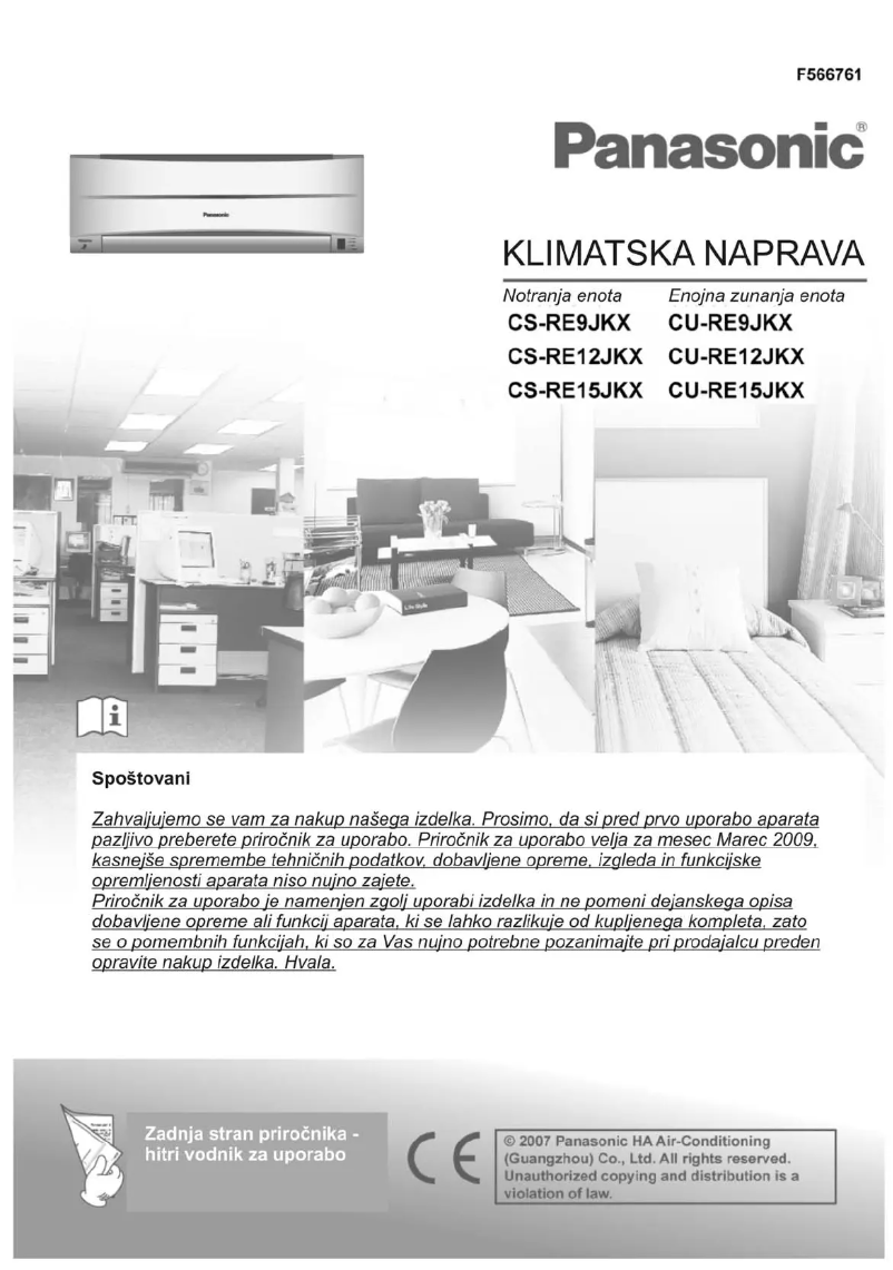 First page image of the manual for CU-RE9JKX