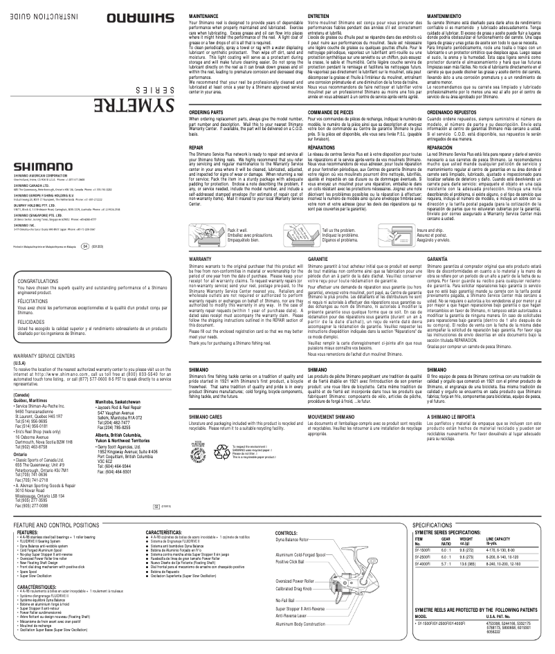 First page image of the manual for Symetre 4000FI