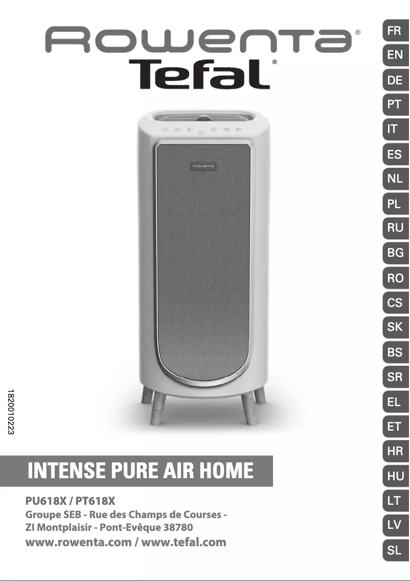 Page 1 of the manual User Manual Rowenta Intense Pure Air Home PU6180