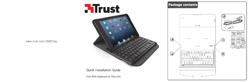 Page 1 of the manual User Manual Trust Folio With Keyboard for iPad mini 19386