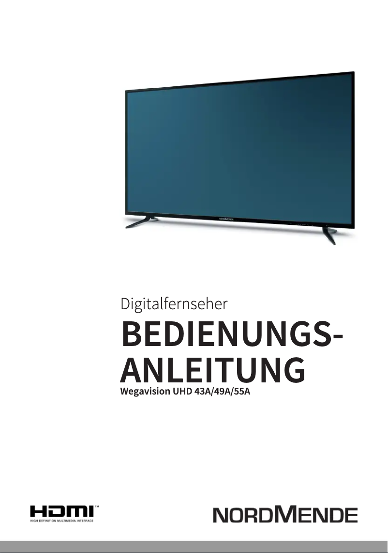 First page image of the manual for Wegavision UHD43A