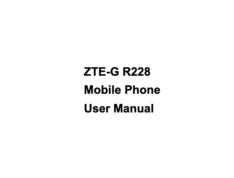 First page image of the manual for G-R228