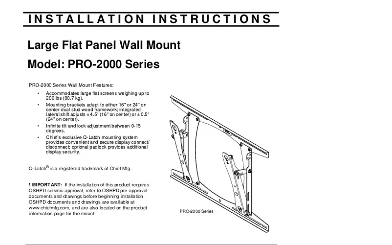 First page image of the manual for PRO2000B