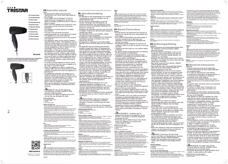 First page image of the manual for HD-2359CH