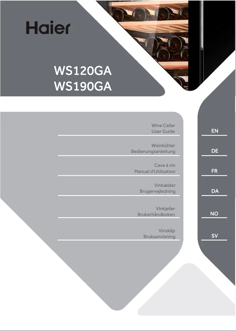 First page image of the manual for WS190GA