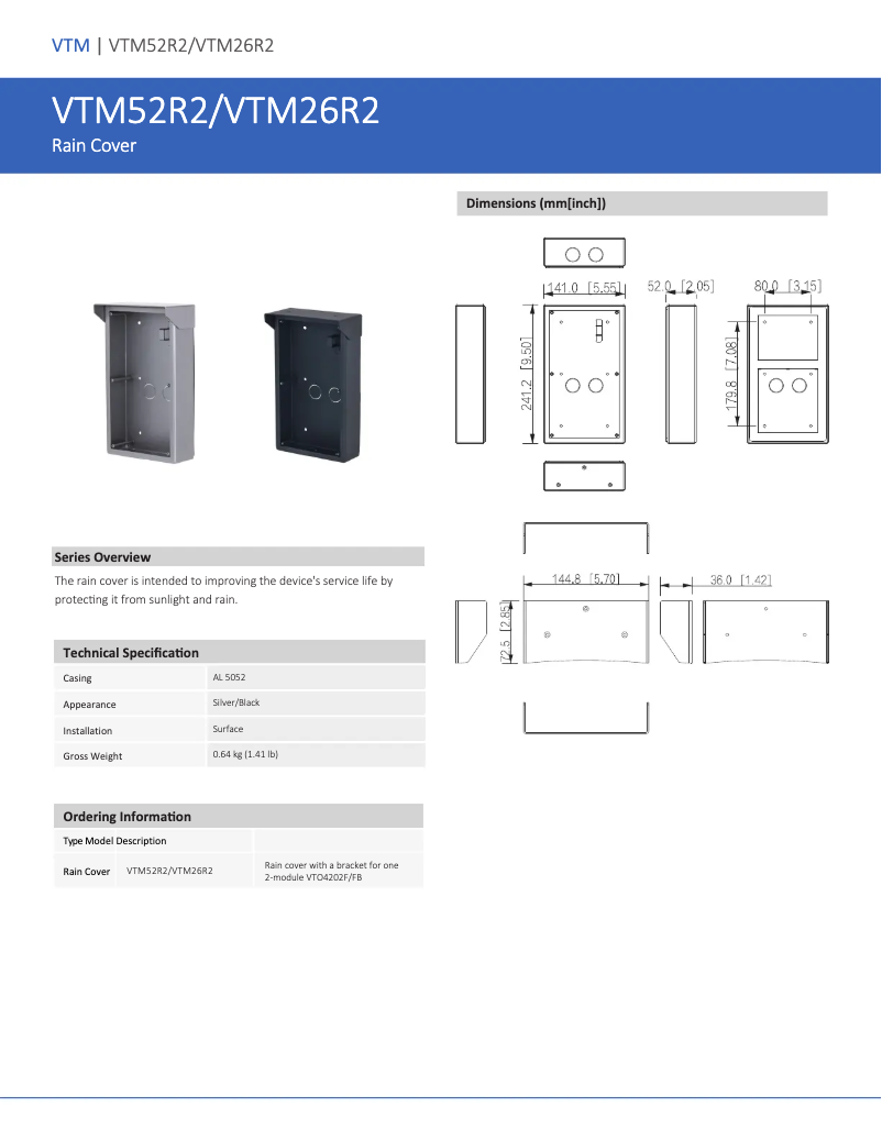 First page image of the manual for VTM52R2