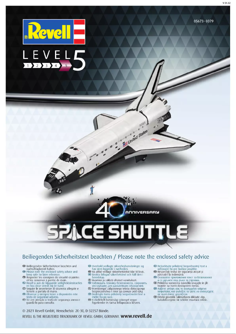Page 1 of the manual User Manual Revell Space Shuttle