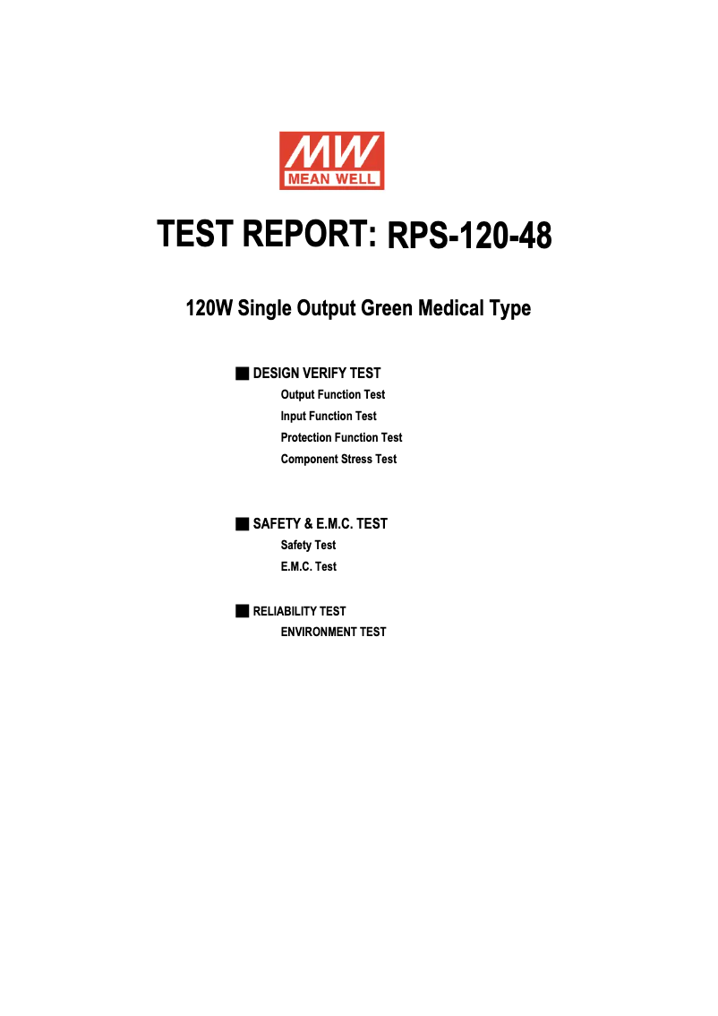 First page image of the manual for RPS-120-48