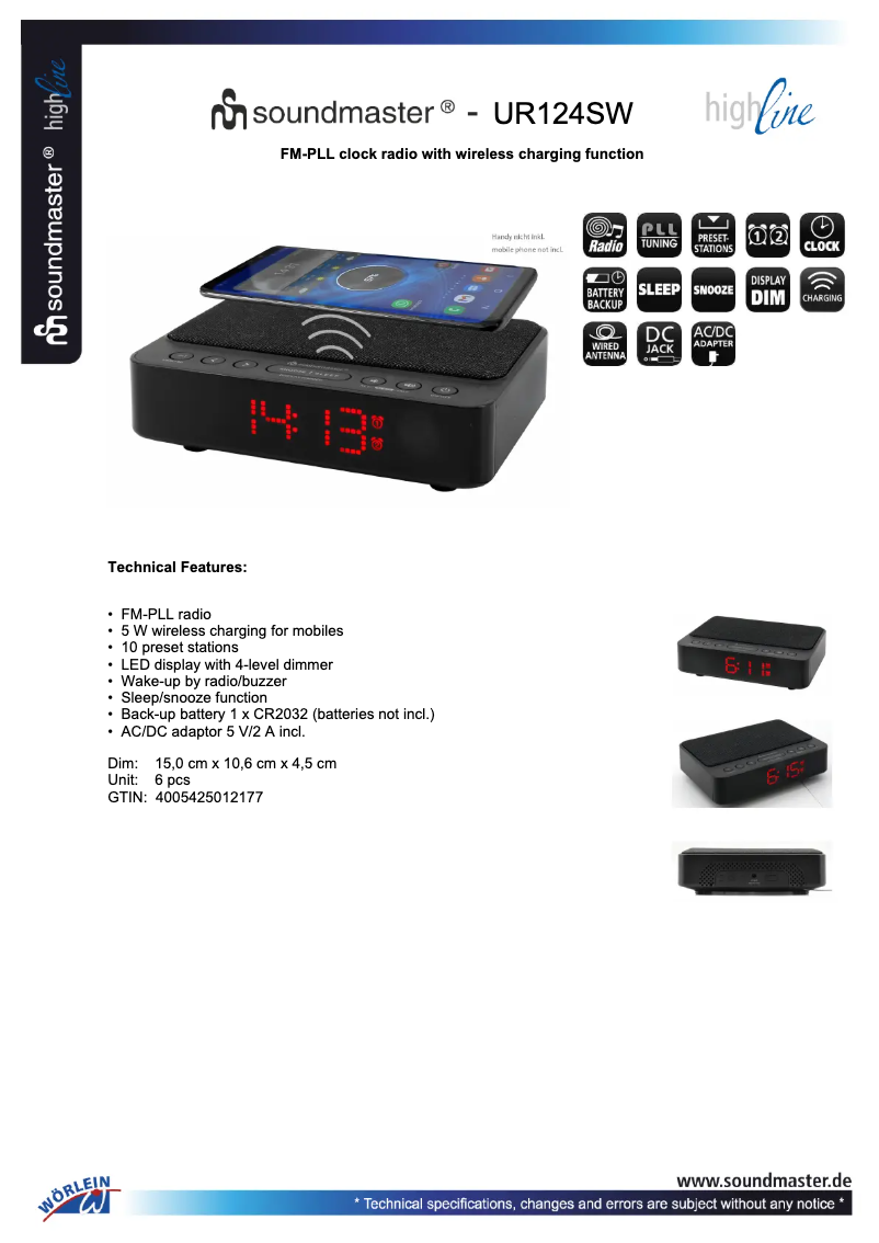 First page image of the manual for UR124