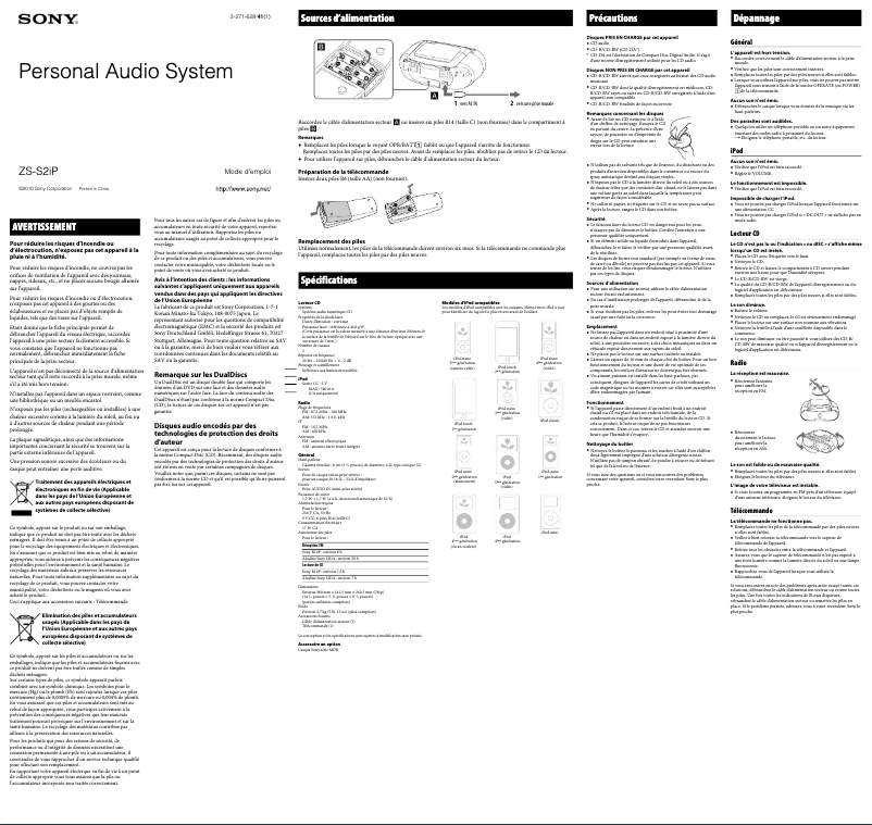 First page image of the manual for ZS-S2iP