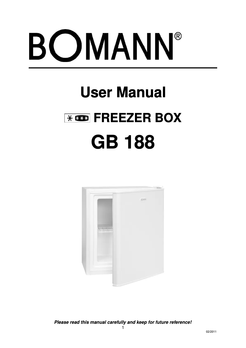 First page image of the manual for GB 188