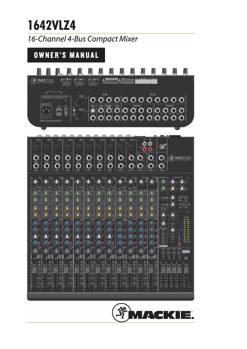First page image of the manual for 1642VLZ4