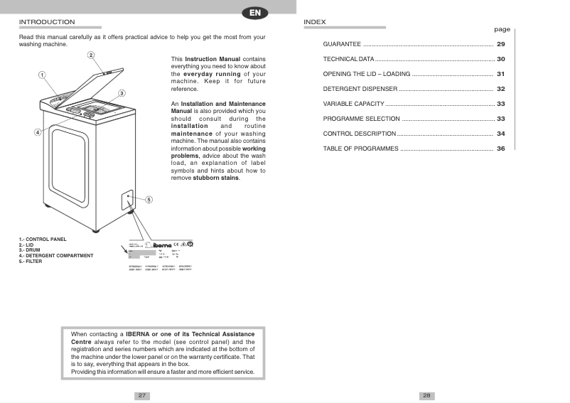 Page 1 of the manual User Manual Iberna LB ITL 413 T