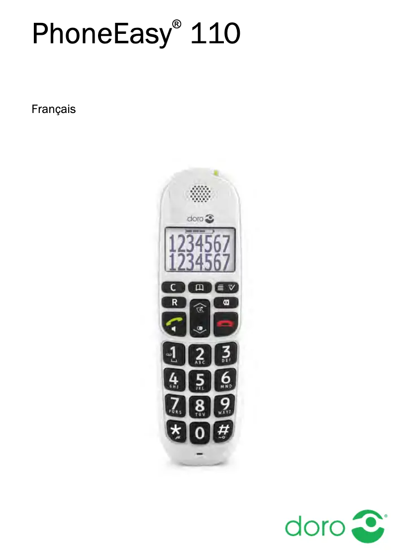 Page 1 of the manual User Manual Doro PhoneEasy 110