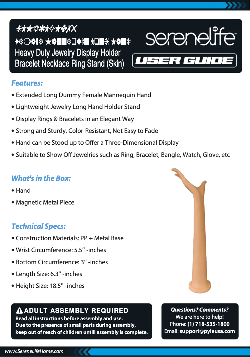 Page 1 of the manual User Manual SereneLife SLMAQLGHD75