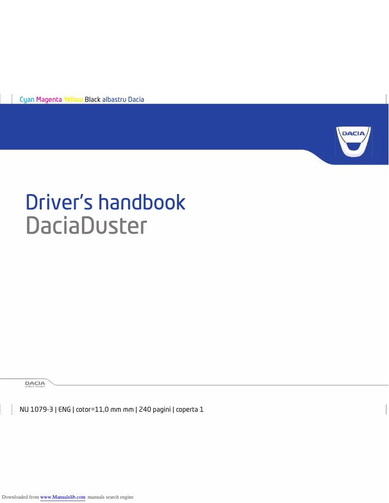 First page image of the manual for Duster (2011)