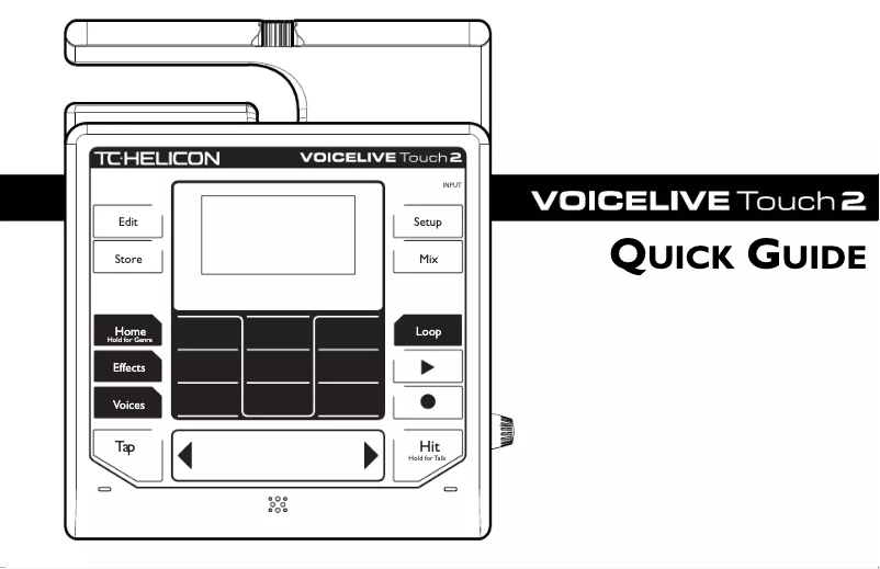 Page 1 of the manual Quick Start Guide TC Helicon Voicelive Touch 2
