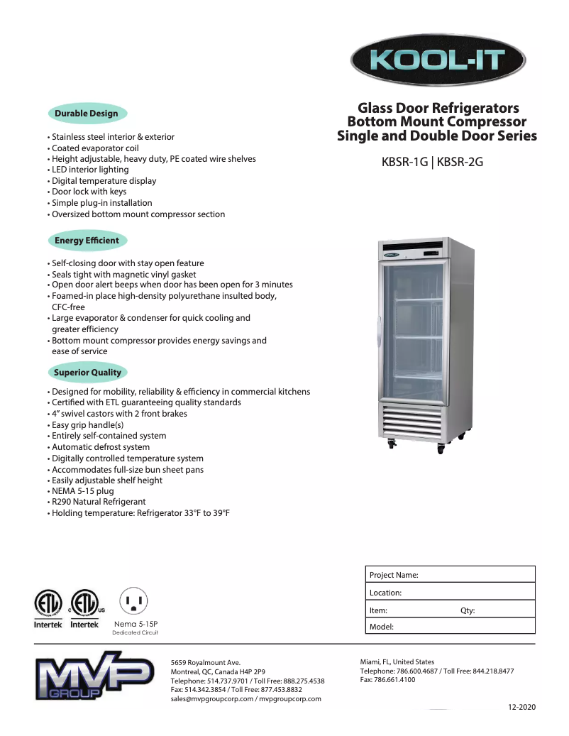 First page image of the manual for KBSR-1