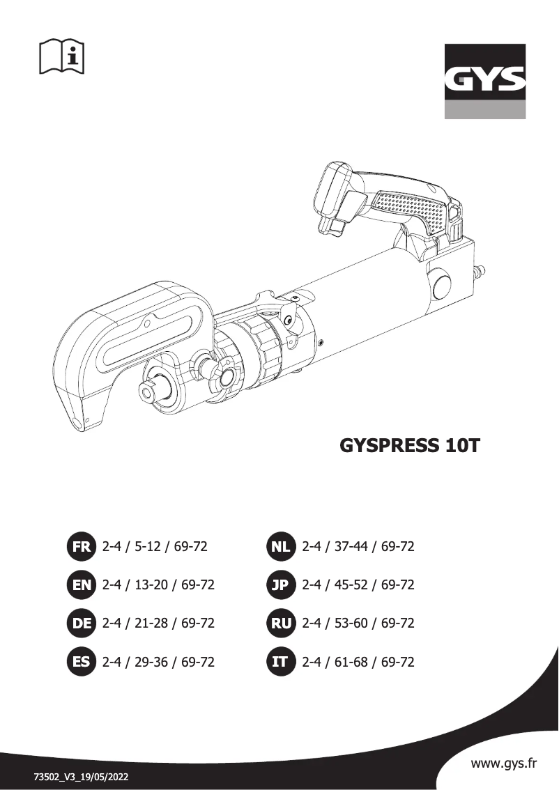 First page image of the manual for Gyspress 10T