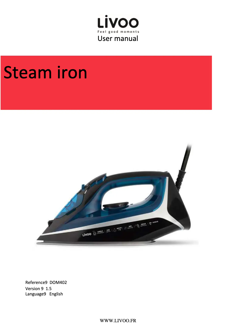 Page 1 of the manual User Manual Livoo DOM402