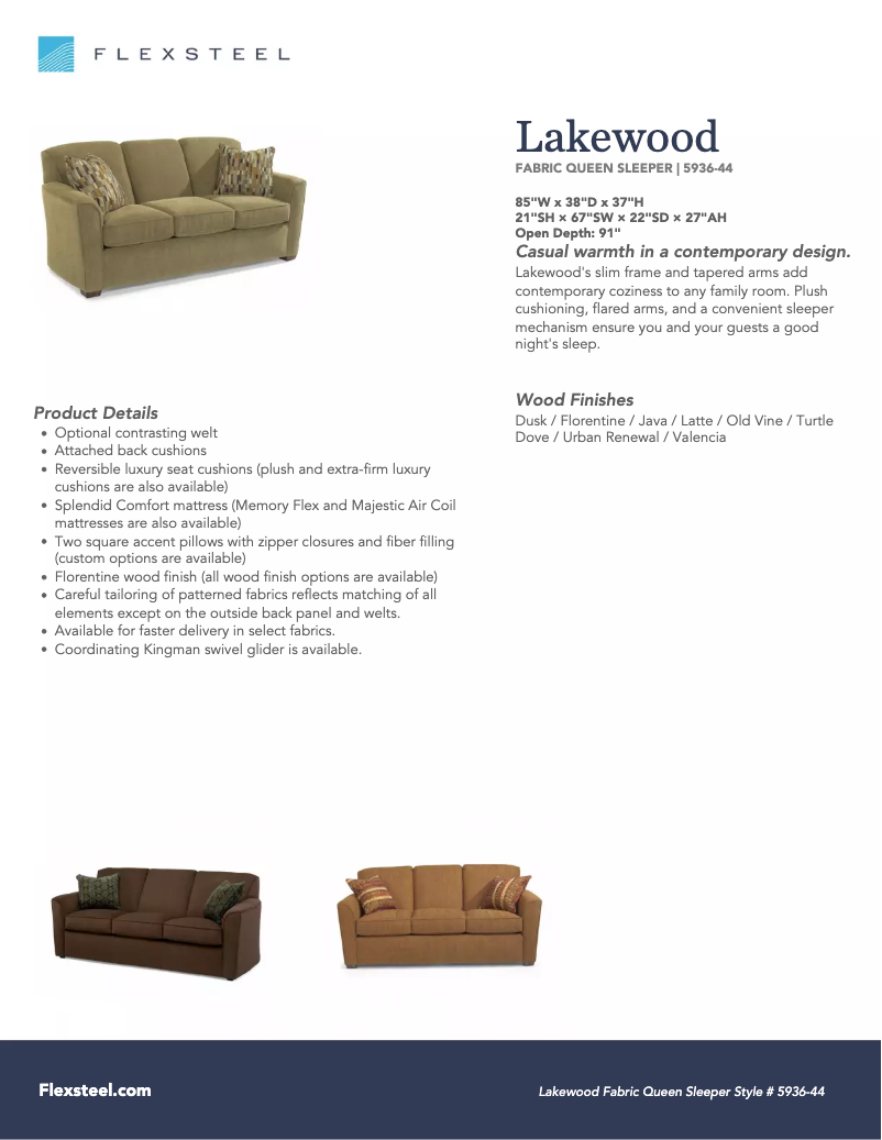 Page 1 of the manual User Manual Flexsteel Lakewood 5936-44