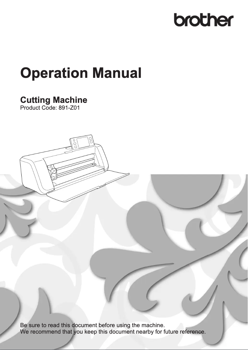 First page image of the manual for ScanNCut CM550