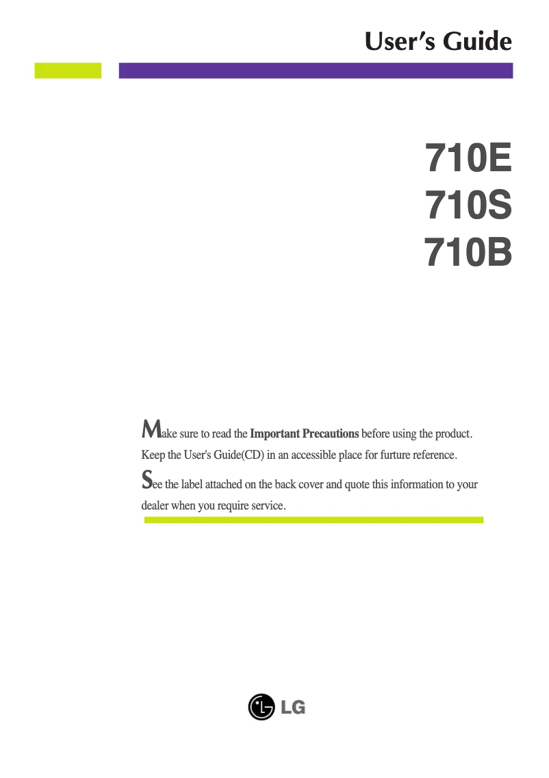 First page image of the manual for 710BL