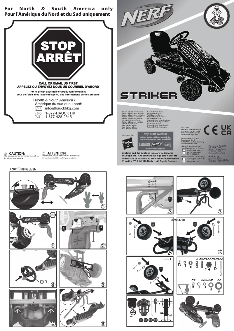 First page image of the manual for Nerf Striker