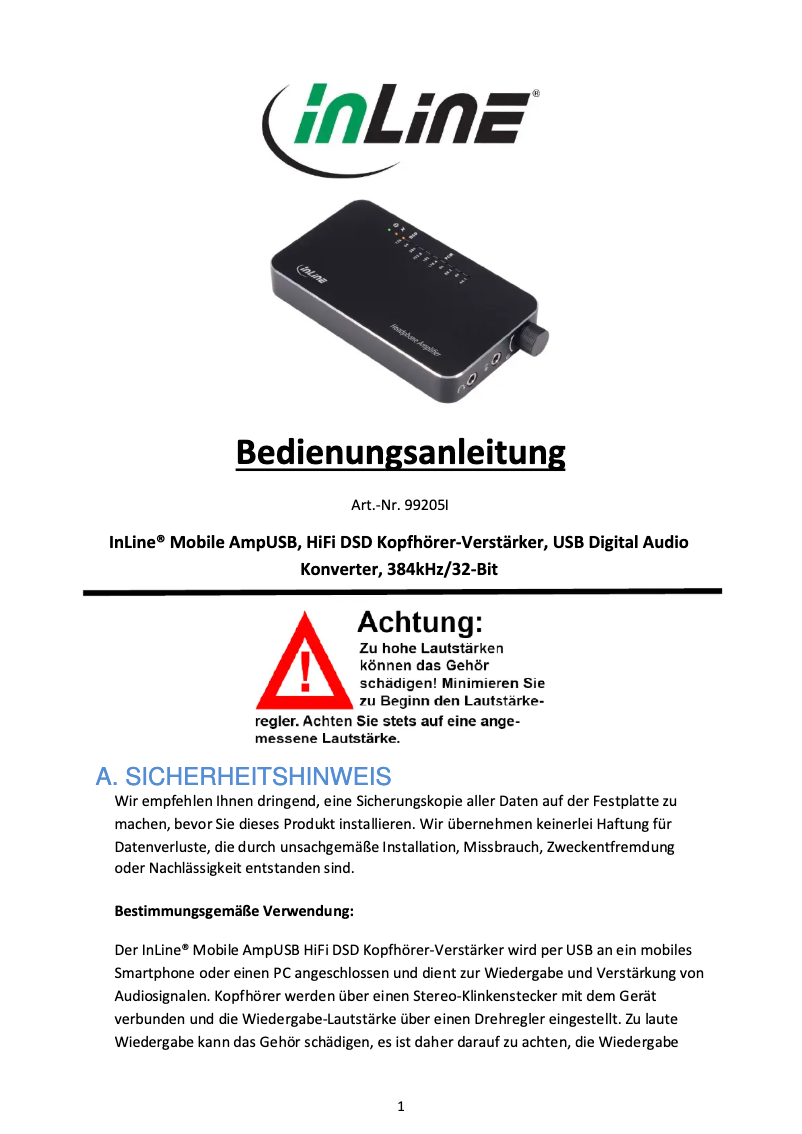 First page image of the manual for 99205I