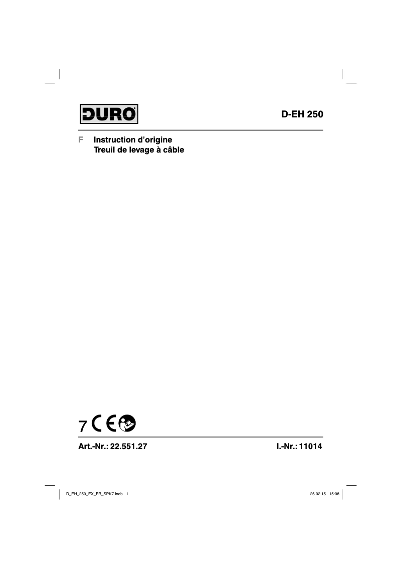 First page image of the manual for D-EH 250