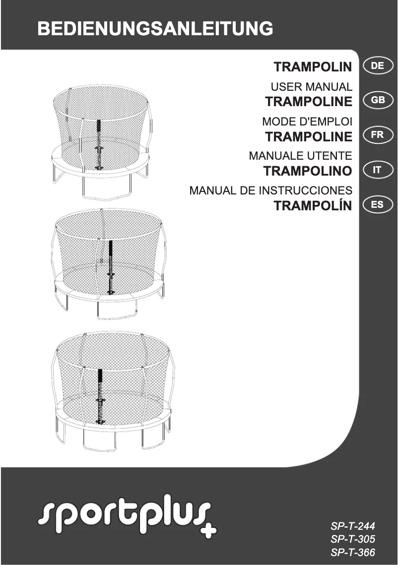 First page image of the manual for SP-T-305