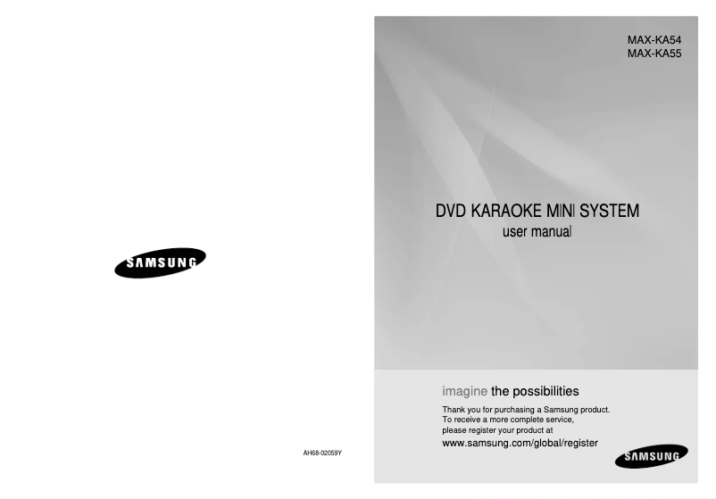 Page 1 of the manual User Manual Samsung MAX-KA55