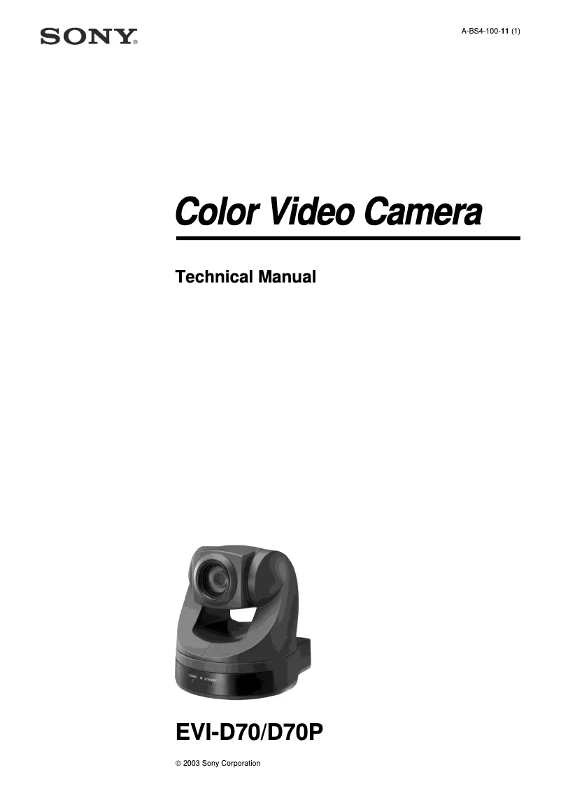 Page 1 of the manual User Manual Sony EVI-D70PW