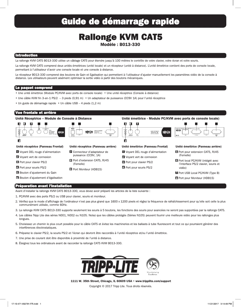 Page 1 of the manual User Manual Tripp Lite B013-330