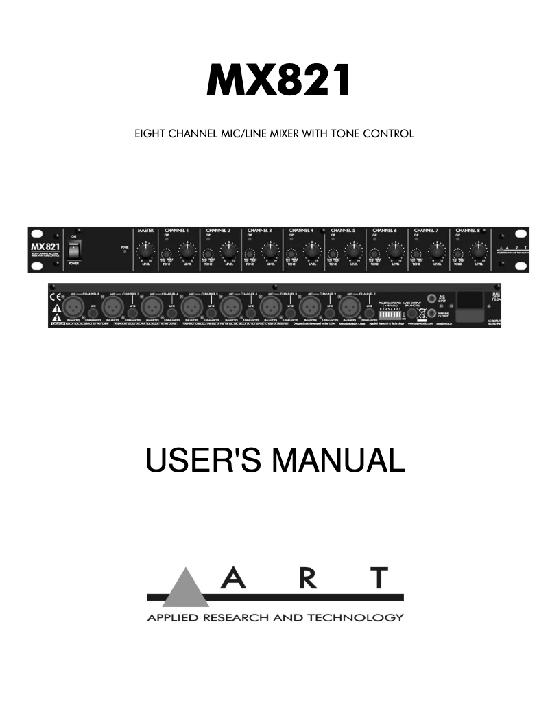 First page image of the manual for MX821