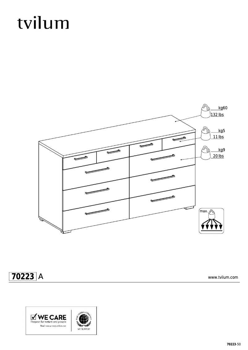 First page image of the manual for Front (155.6x49.8x85.3)
