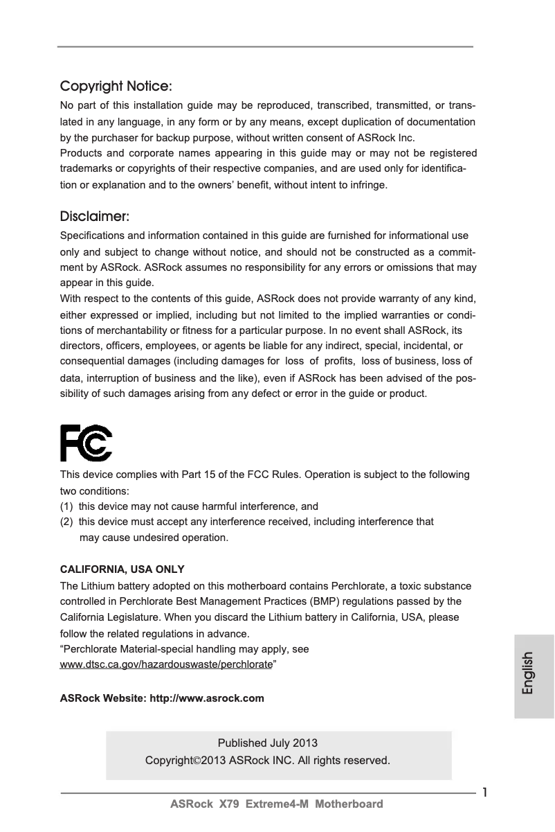 Image de la première page du manuel de l'appareil X79 Extreme4-M