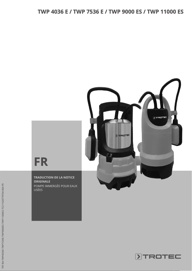 First page image of the manual for TWP 7536 E