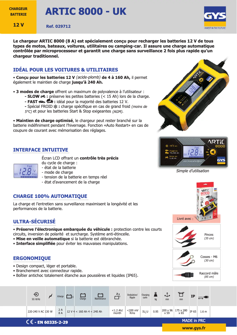 First page image of the manual for Artic 8000