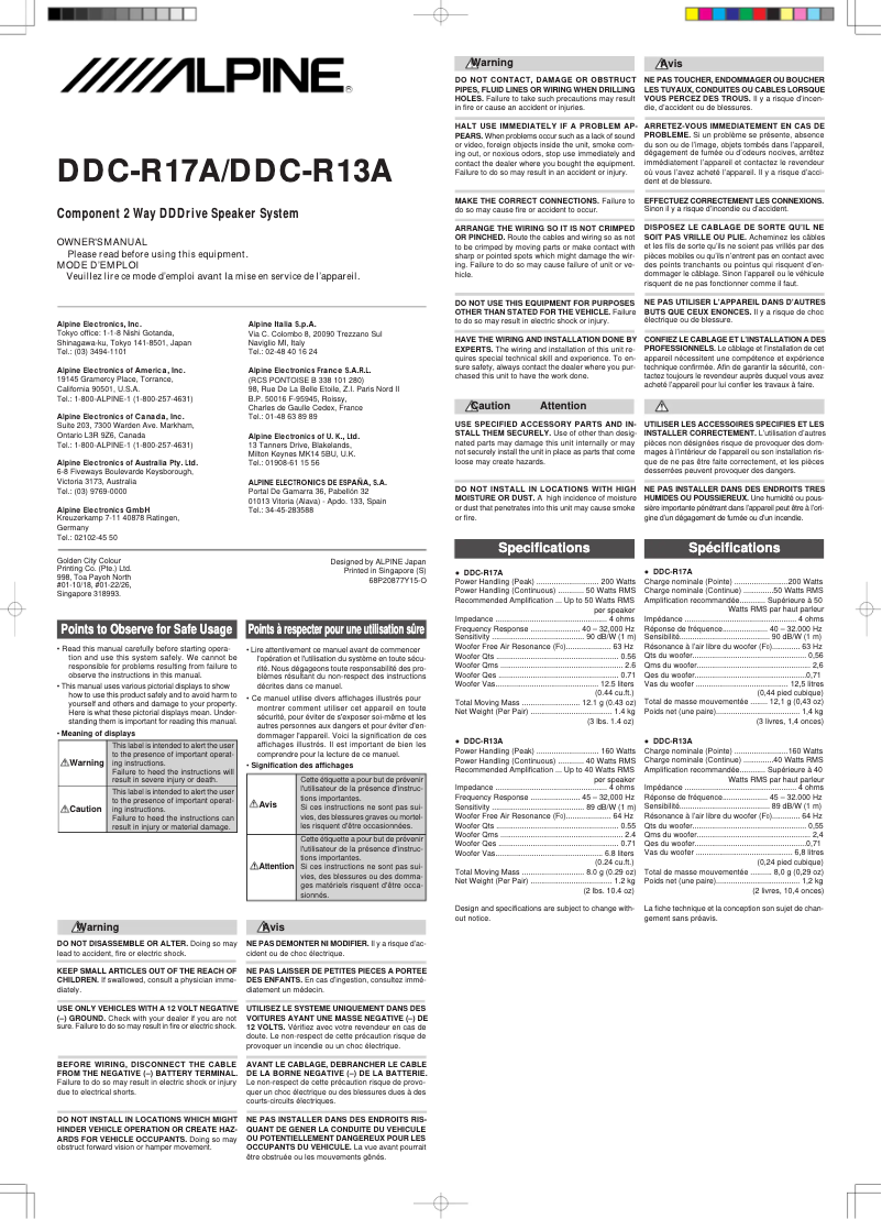 First page image of the manual for DDC-R17A