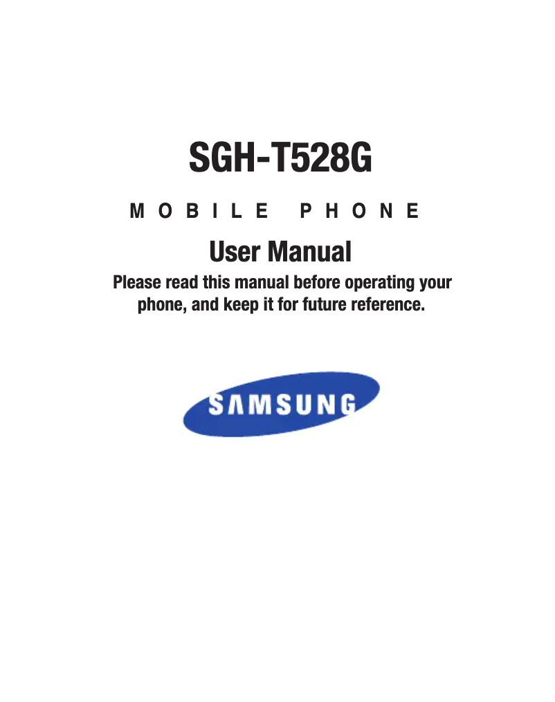 Page 1 of the manual User Manual Samsung SGH-T528G