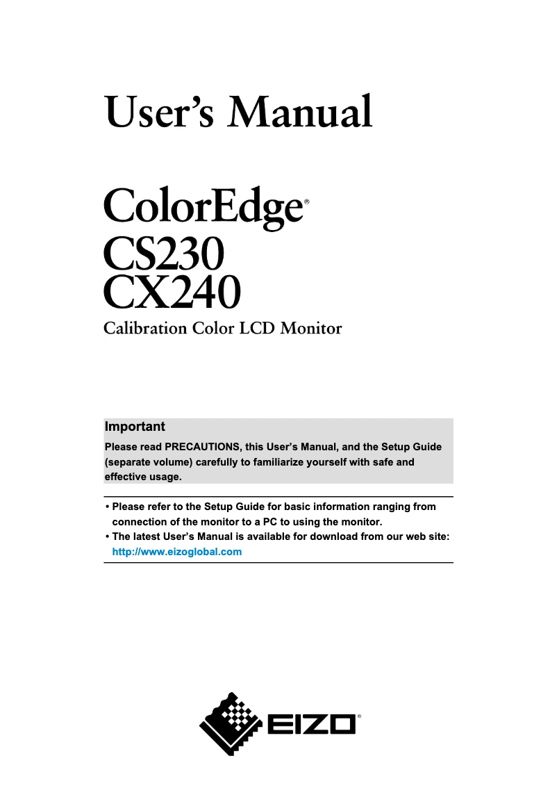 First page image of the manual for DuraVision CS230