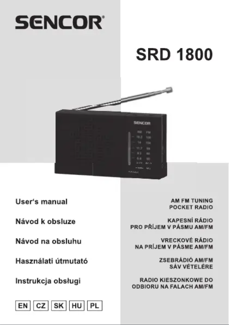 First page image of the manual for SRD 1800