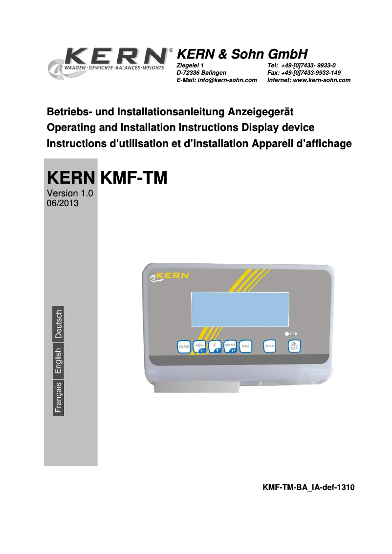 First page image of the manual for MPE 250K100PNM
