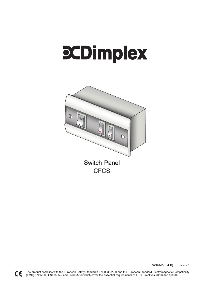 Page 1 of the manual User Manual Dimplex CFS60