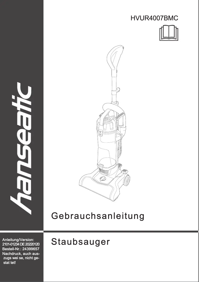 First page image of the manual for HVUR4007BMC