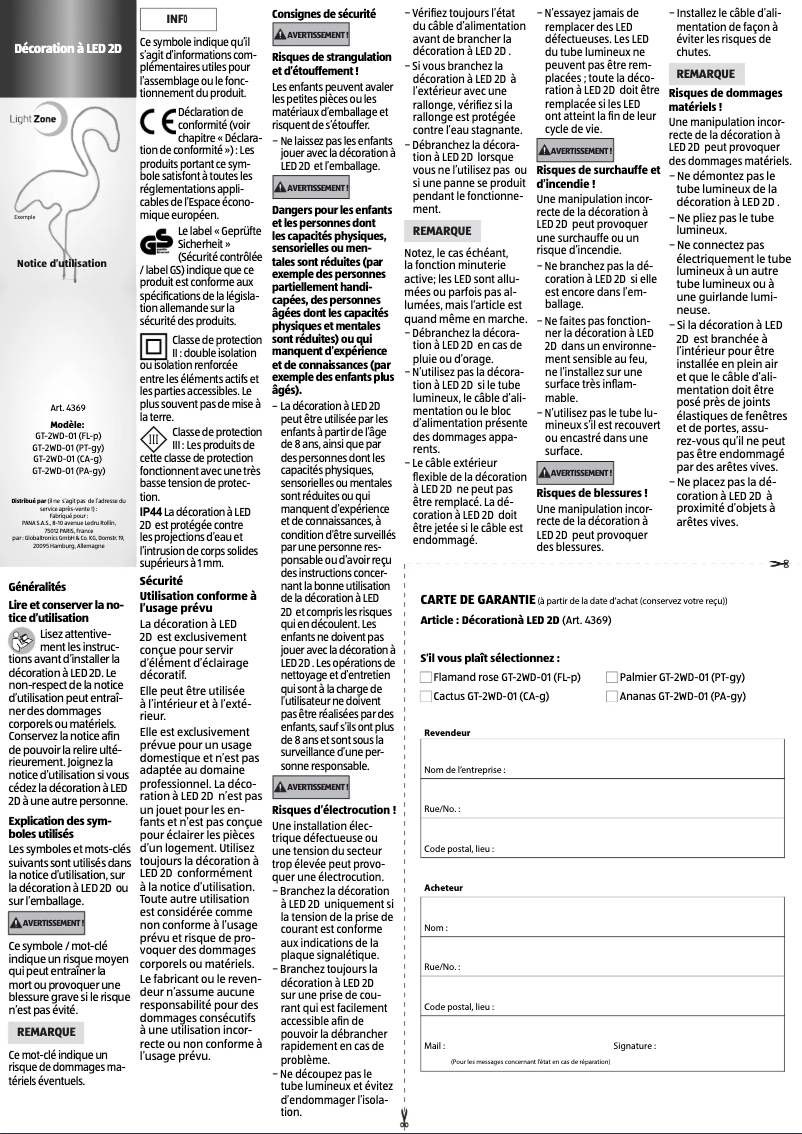 First page image of the manual for GT-2WD-01