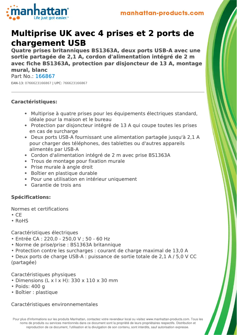 First page image of the manual for 166867