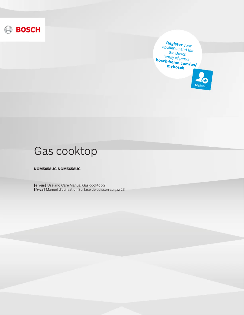 Page 1 of the manual Use and Maintenance Manual Bosch NGM5058UC