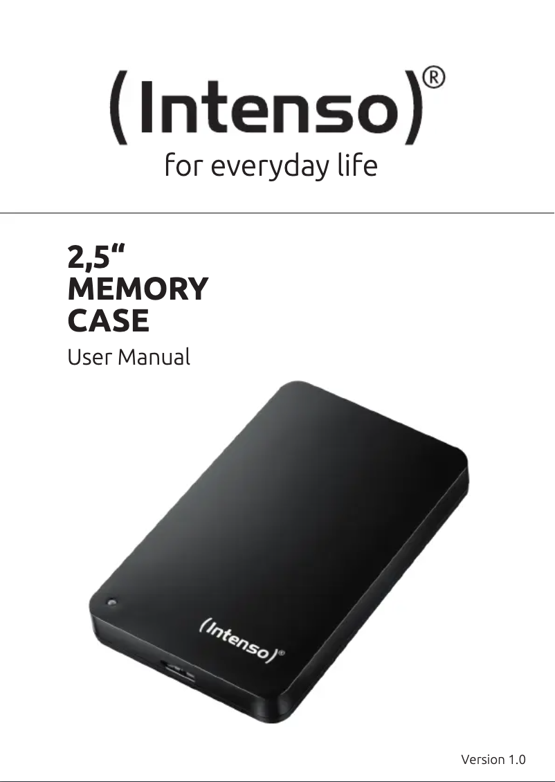 First page image of the manual for Memory Case